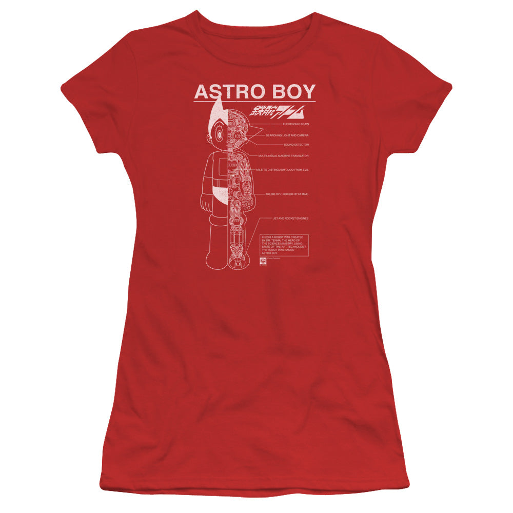 Astro Boy Schematics Junior Sheer Cap Sleeve Womens T Shirt Red Hoodie, Sweatshirt | CiraTrend.com