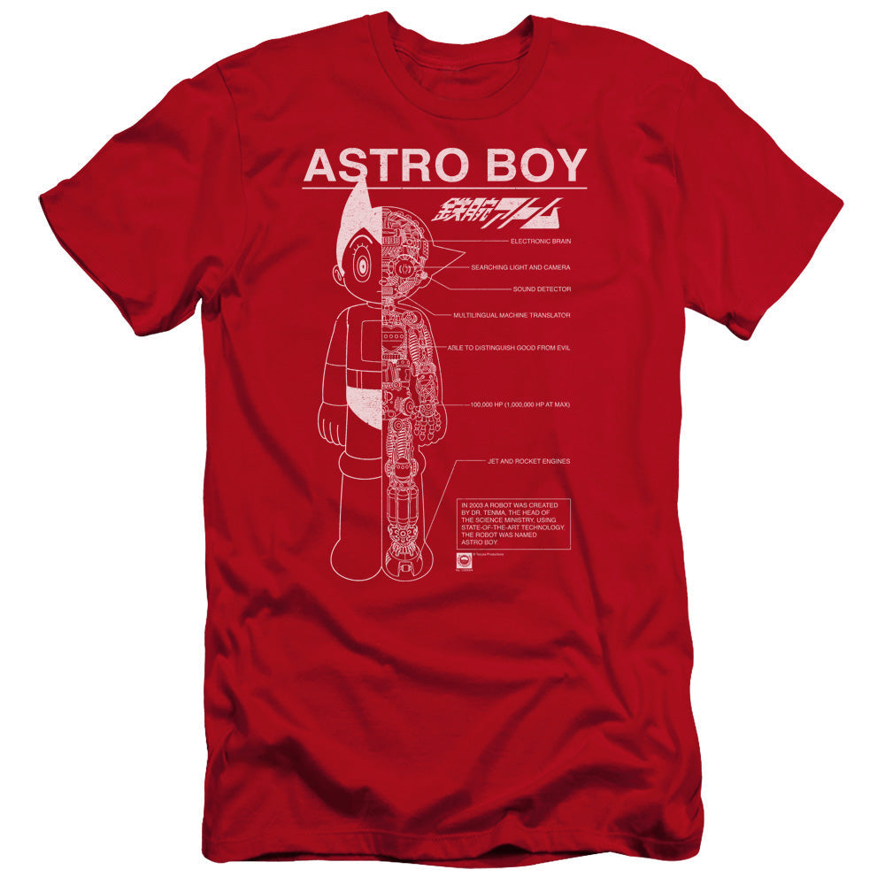 Astro Boy Schematics Premium Bella Canvas Slim Fit Mens T Shirt Red Hoodie, Sweatshirt | CiraTrend.com