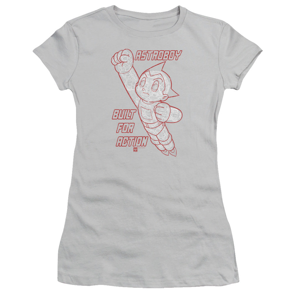 Astro Boy Built For Action Junior Sheer Cap Sleeve Womens T Shirt Silver Hoodie, Sweatshirt | CiraTrend.com