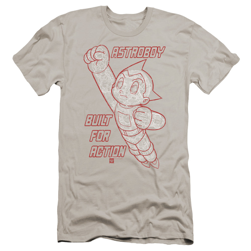 Astro Boy Built For Action Premium Bella Canvas Slim Fit Mens T Shirt Silver Hoodie, Sweatshirt | CiraTrend.com