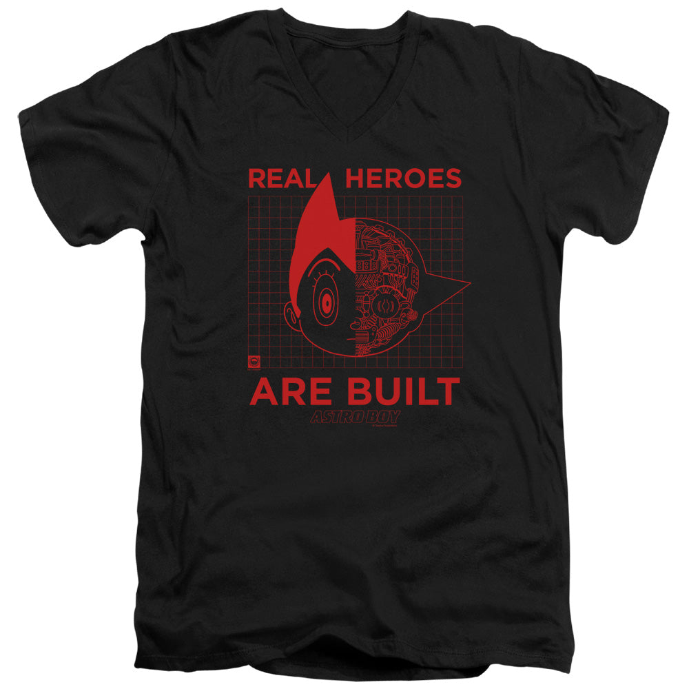 Astro Boy Real Hero Mens Slim Fit V Neck T Shirt Black Hoodie, Sweatshirt | CiraTrend.com