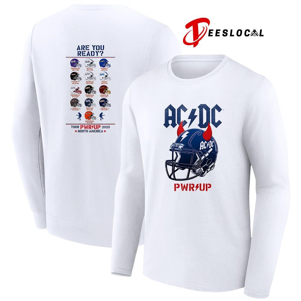 AC DC PWR Up are you ready helmets shirt