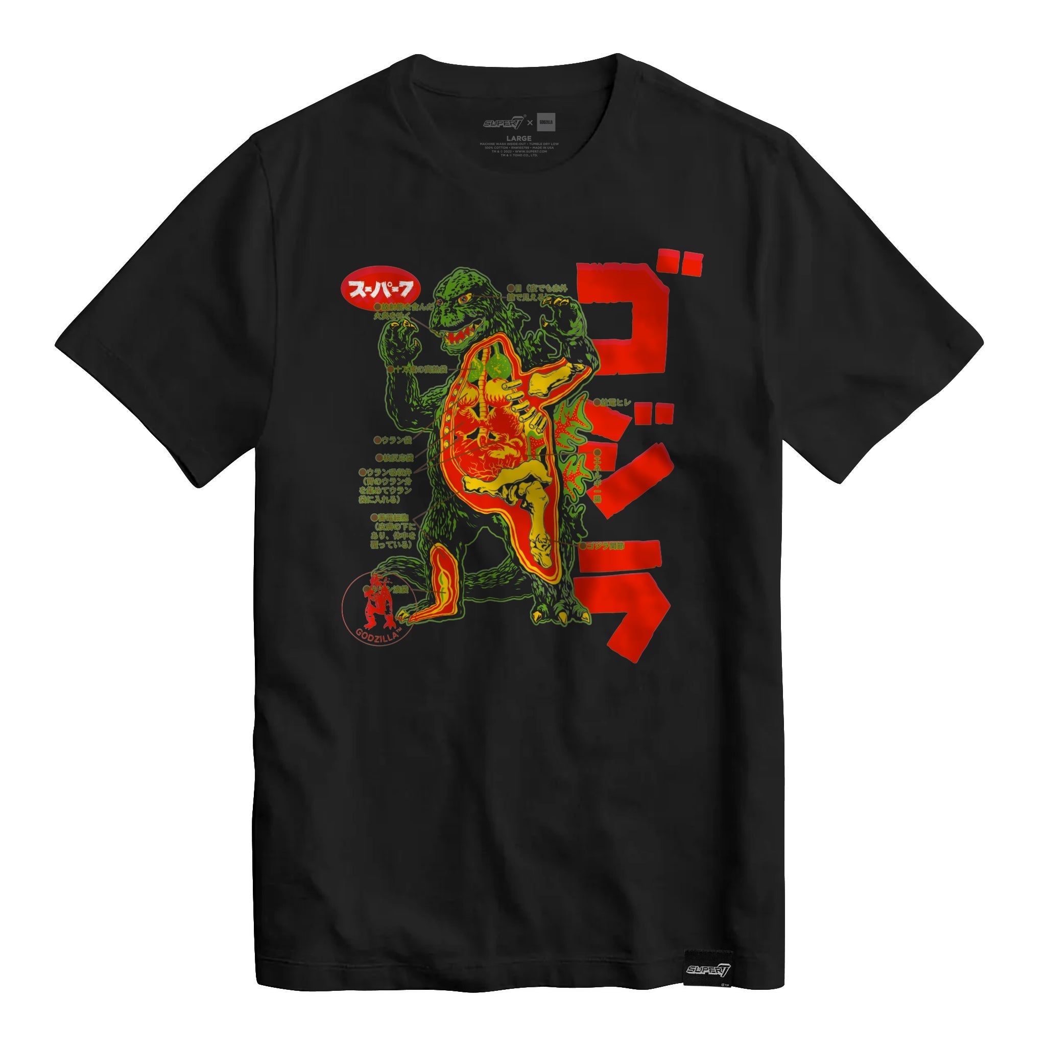 Anatomical Godzilla Vintage Black T-shirt Hoodie, Sweatshirt | CiraTrend.com