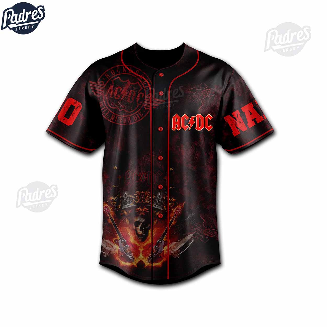 ACDC 50 Years Anniversary Custom Baseball Jersey - Padres Jersey Oasis: Elevate Your Baseball Style Game