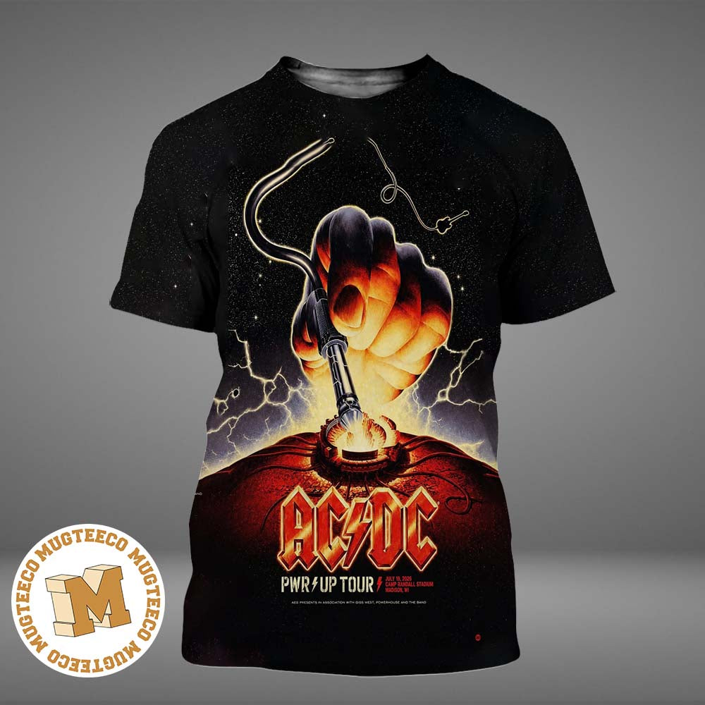 ACDC Madison WI PRW Up Tour Event Poster At Camp Randall Stadium On July 19 2026 All Over Print Shirt