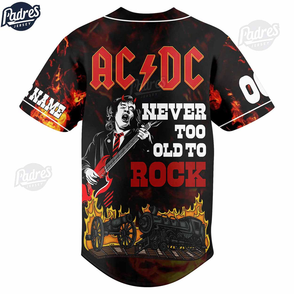 ACDC Never Too Old To Rock Custom Baseball Jersey - Padres Jersey Oasis: Elevate Your Baseball Style Game