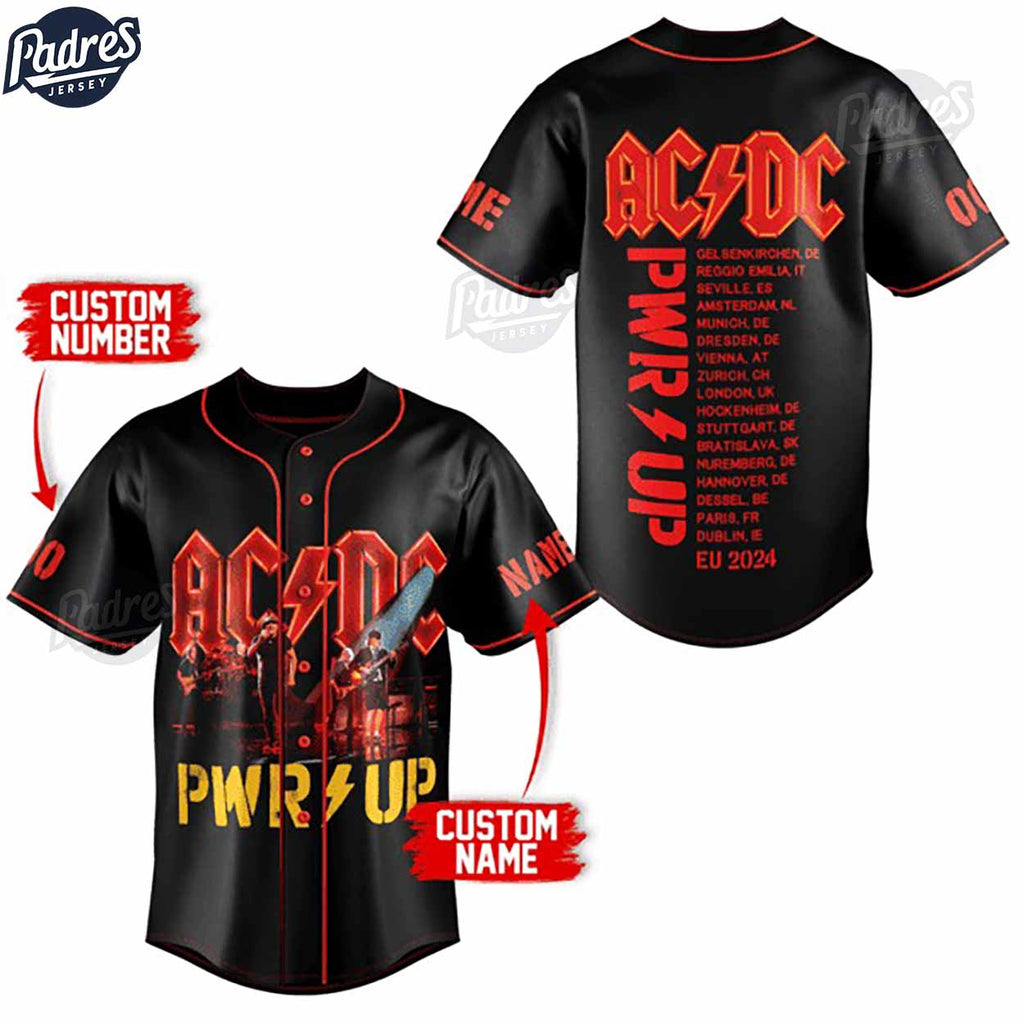 ACDC PWR UP Custom Baseball Jersey - Padres Jersey Oasis: Elevate Your Baseball Style Game