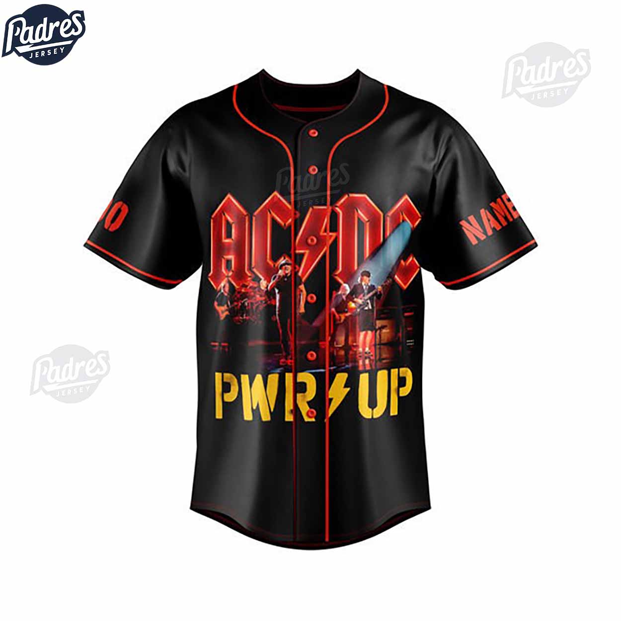 ACDC PWR UP Custom Baseball Jersey - Padres Jersey Oasis: Elevate Your Baseball Style Game