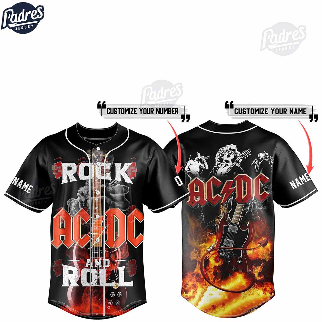 AC/DC Rock And Roll Custom Baseball Jersey Fans - Padres Jersey Oasis: Elevate Your Baseball Style Game