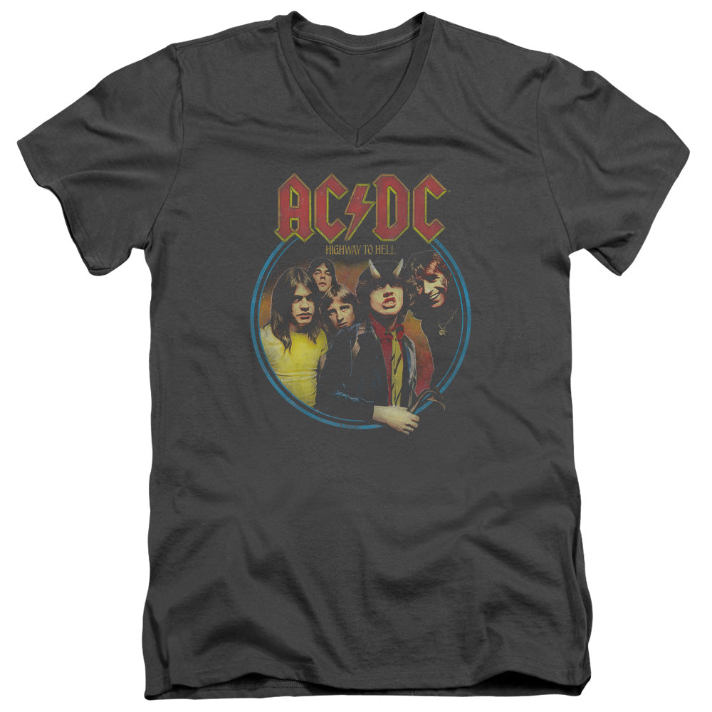 AC/DC Highway To Hell Mens Slim Fit V-Neck T Shirt Charcoal Hoodie, Sweatshirt | CiraTrend.com