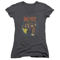 AC/DC Highway To Hell Junior Sheer Cap Sleeve V-Neck Womens T Shirt Charcoal Hoodie, Sweatshirt | CiraTrend.com