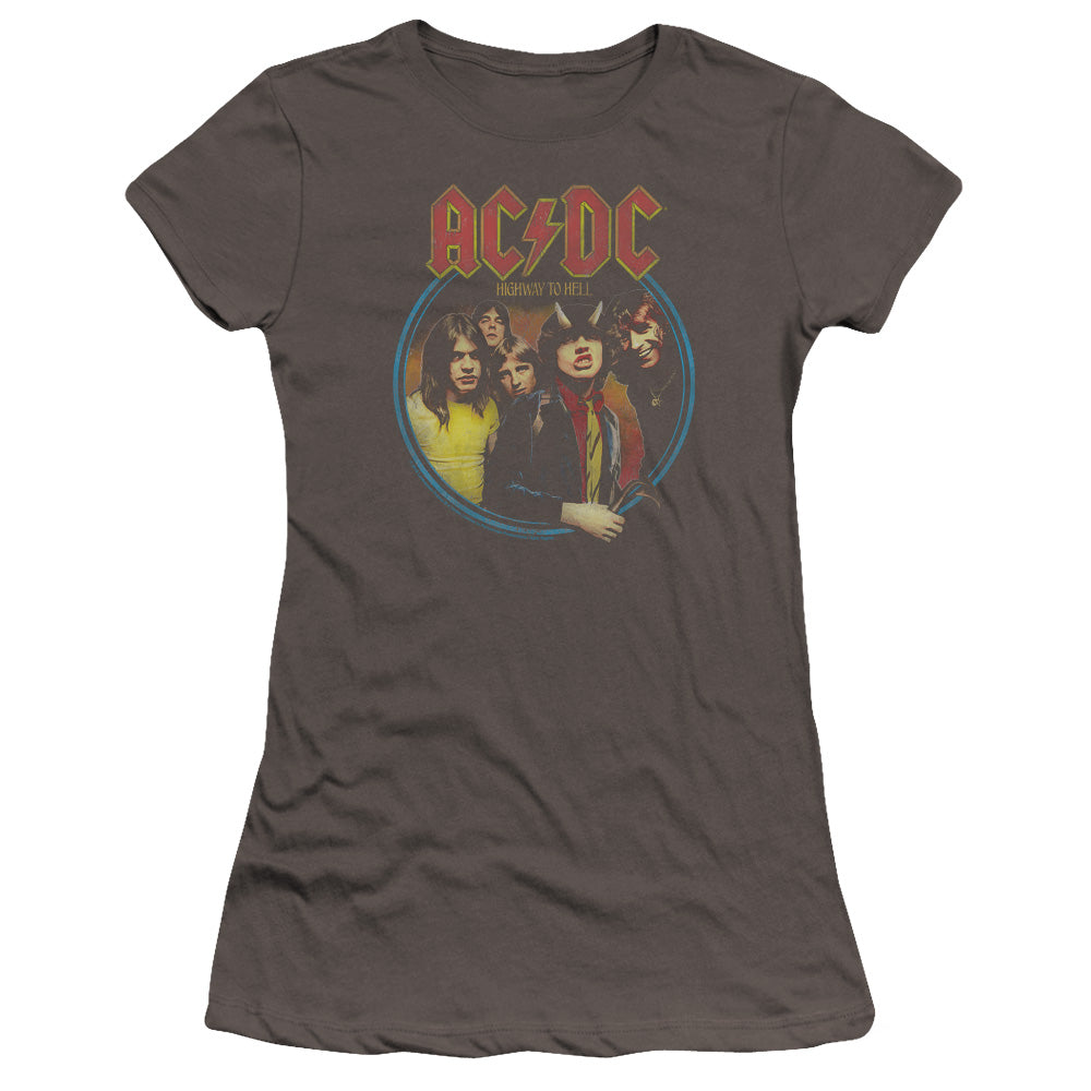 AC/DC Highway To Hell Junior Sheer Cap Sleeve Premium Bella Canvas Womens T Shirt Charcoal Hoodie, Sweatshirt | CiraTrend.com