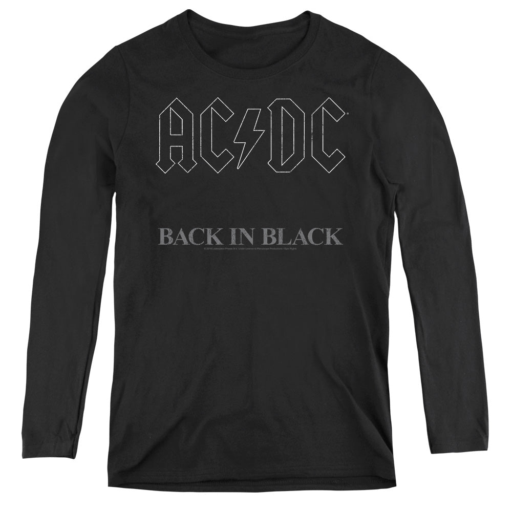AC/DC Back In Black Womens Long Sleeve Shirt Black Hoodie, Sweatshirt | CiraTrend.com
