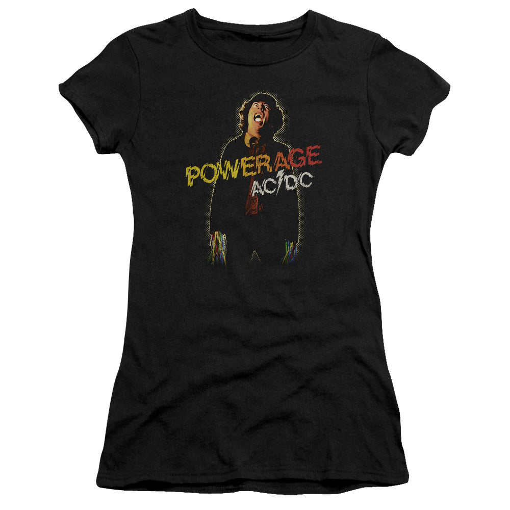 AC/DC Powerage Junior Sheer Cap Sleeve Womens T Shirt Black Hoodie, Sweatshirt | CiraTrend.com