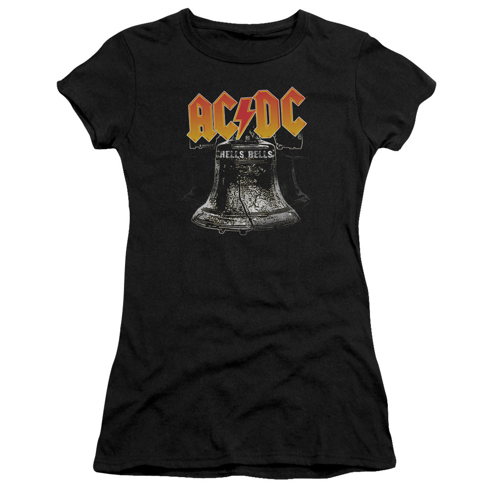 AC/DC Hells Bells Junior Sheer Cap Sleeve Womens T Shirt Black Hoodie, Sweatshirt | CiraTrend.com