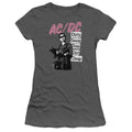 AC/DC Dirty Deeds Junior Sheer Cap Sleeve Womens T Shirt Charcoal Hoodie, Sweatshirt | CiraTrend.com