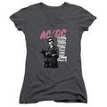 AC/DC Dirty Deeds Junior Sheer Cap Sleeve V-Neck Womens T Shirt Charcoal Hoodie, Sweatshirt | CiraTrend.com