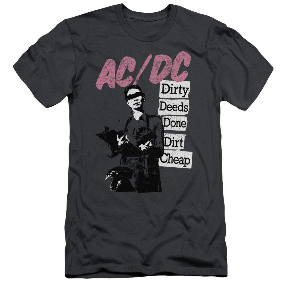 AC/DC Dirty Deeds Slim Fit Mens T Shirt Charcoal Hoodie, Sweatshirt | CiraTrend.com