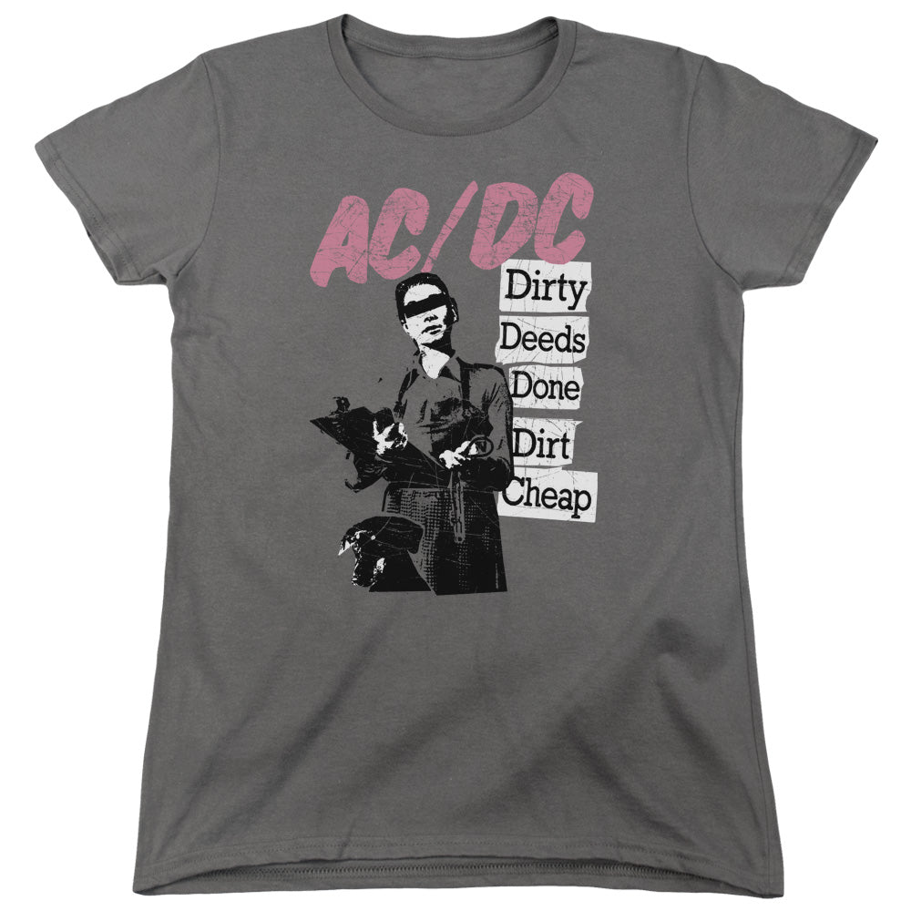 AC/DC Dirty Deeds Womens T Shirt Charcoal Hoodie, Sweatshirt | CiraTrend.com