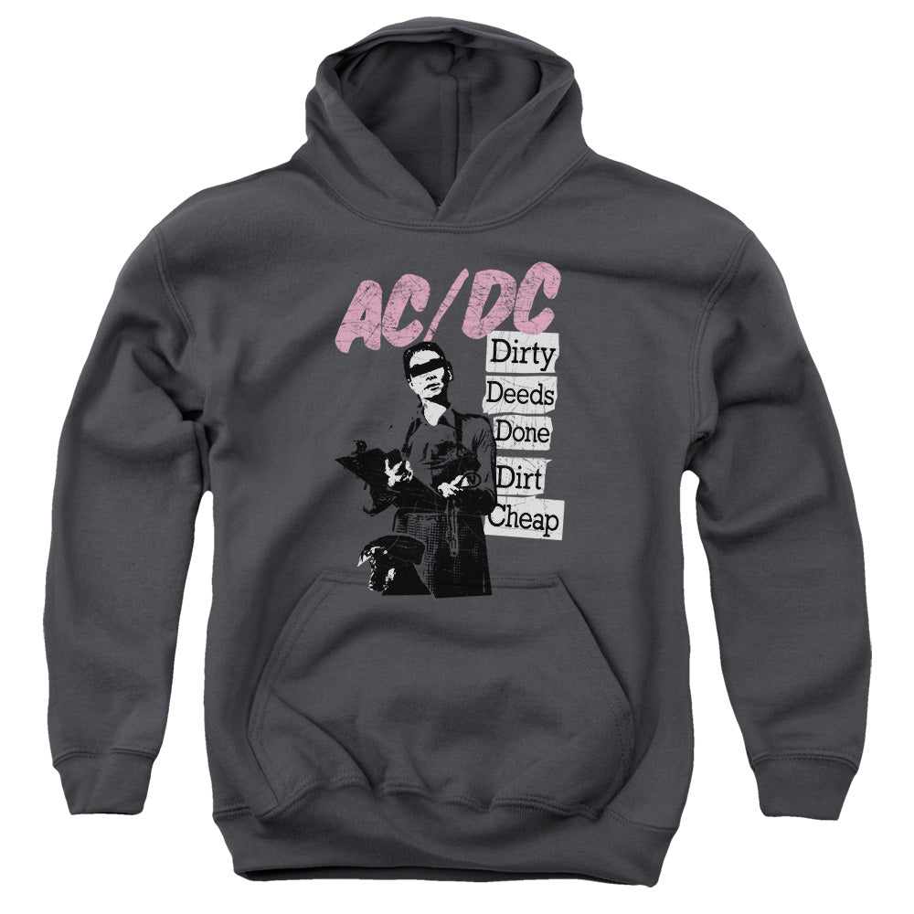 AC/DC Dirty Deeds Kids Youth Hoodie Charcoal T-Shirts, Sweatshirt | CiraTrend.com