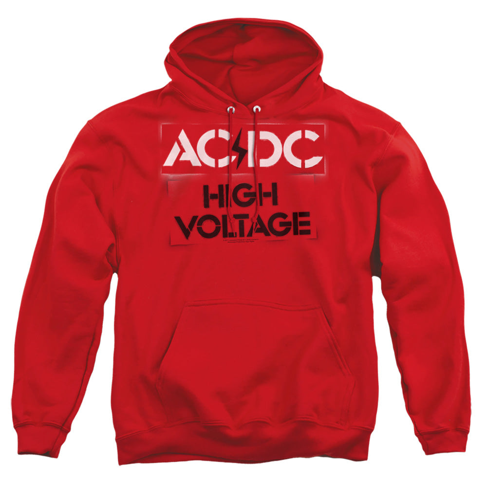 Acdc High Voltage Stencil Mens Hoodie Red T-Shirts, Sweatshirt | CiraTrend.com (Image 4)