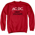 AC/DC High Voltage Stencil Mens Crewneck Sweatshirt Red T-Shirts, Hoodie | CiraTrend.com