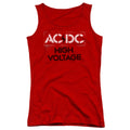 AC/DC High Voltage Stencil Womens Tank Top Shirt Red Hoodie, Sweatshirt | CiraTrend.com