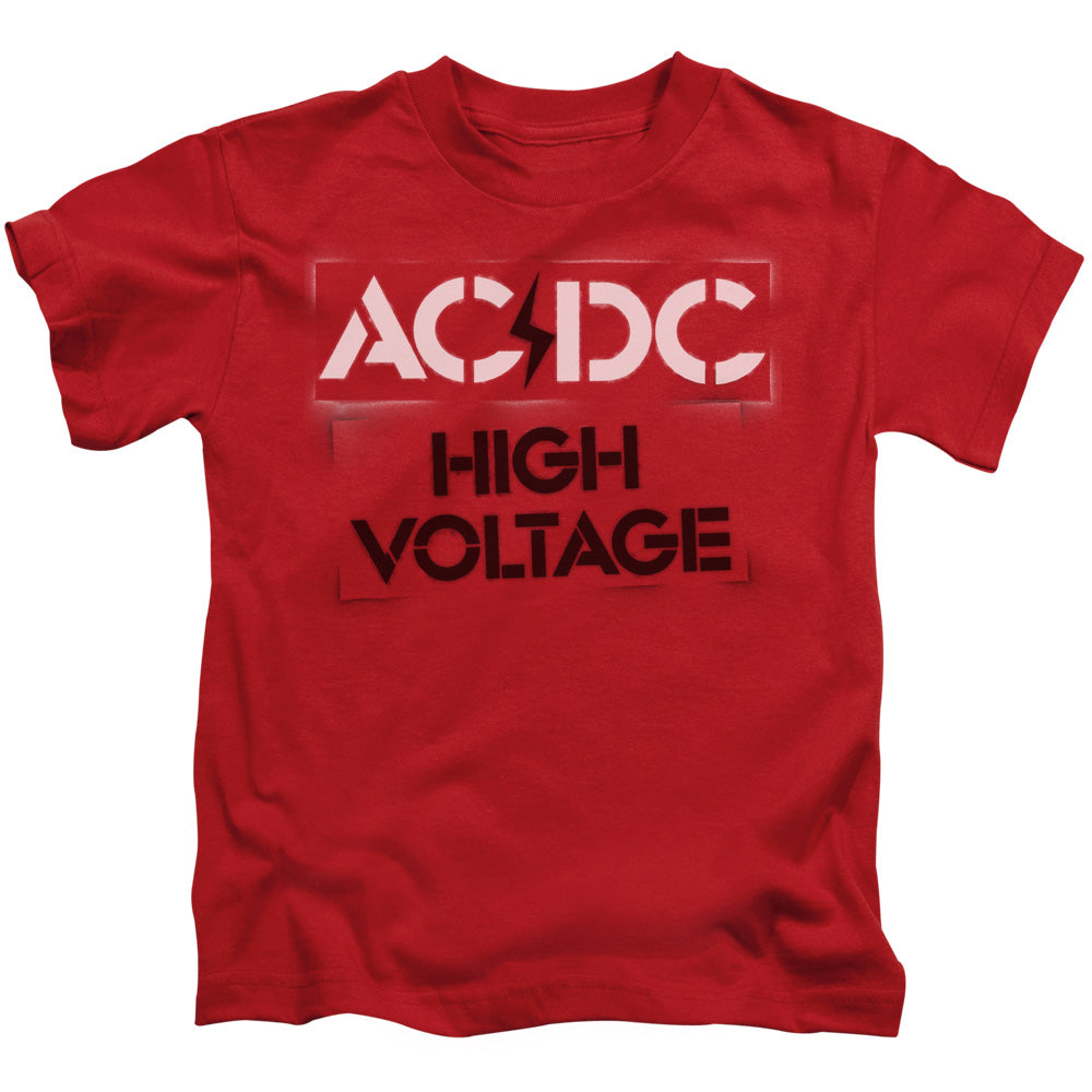 AC/DC High Voltage Stencil Juvenile Kids Youth T Shirt Red Hoodie, Sweatshirt | CiraTrend.com