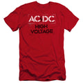 ACDC High Voltage Stencil Premium Bella Canvas Slim Fit Mens T Shirt Red Hoodie, Sweatshirt | CiraTrend.com (Image 1)