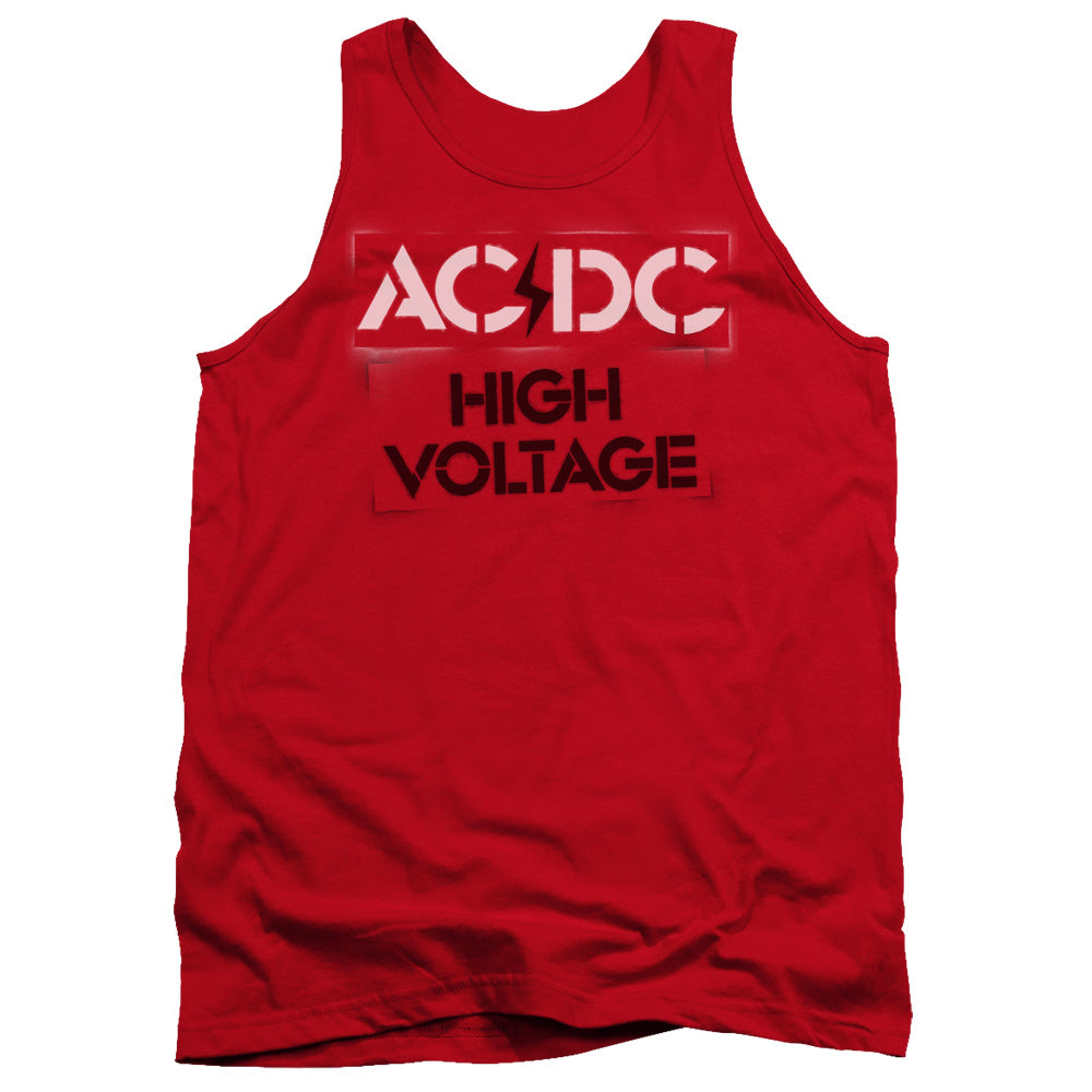 AC/DC High Voltage Stencil Mens Tank Top Shirt Red Hoodie, Sweatshirt | CiraTrend.com