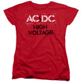 AC/DC High Voltage Stencil Womens T Shirt Red Hoodie, Sweatshirt | CiraTrend.com