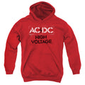 AC/DC High Voltage Stencil Kids Youth Hoodie Red T-Shirts, Sweatshirt | CiraTrend.com