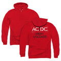AC/DC High Voltage Stencil Back Print Zipper Mens Hoodie Red T-Shirts, Sweatshirt | CiraTrend.com (Image 1)