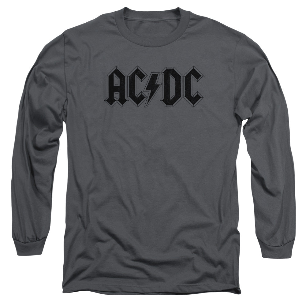 ACDC Worn Logo Mens Long Sleeve Shirt Charcoal Hoodie, Sweatshirt | CiraTrend.com (Image 2)