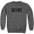 AC/DC Worn Logo Mens Crewneck Sweatshirt Charcoal T-Shirts, Hoodie | CiraTrend.com
