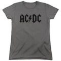 AC/DC Worn Logo Womens T Shirt Charcoal Hoodie, Sweatshirt | CiraTrend.com