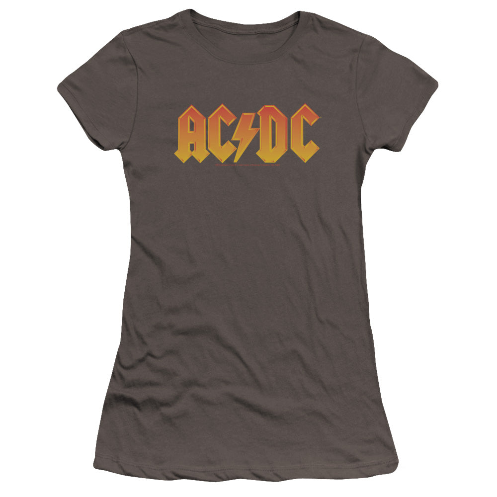 AC/DC Logo Junior Sheer Cap Sleeve Premium Bella Canvas Womens T Shirt Charcoal Hoodie, Sweatshirt | CiraTrend.com