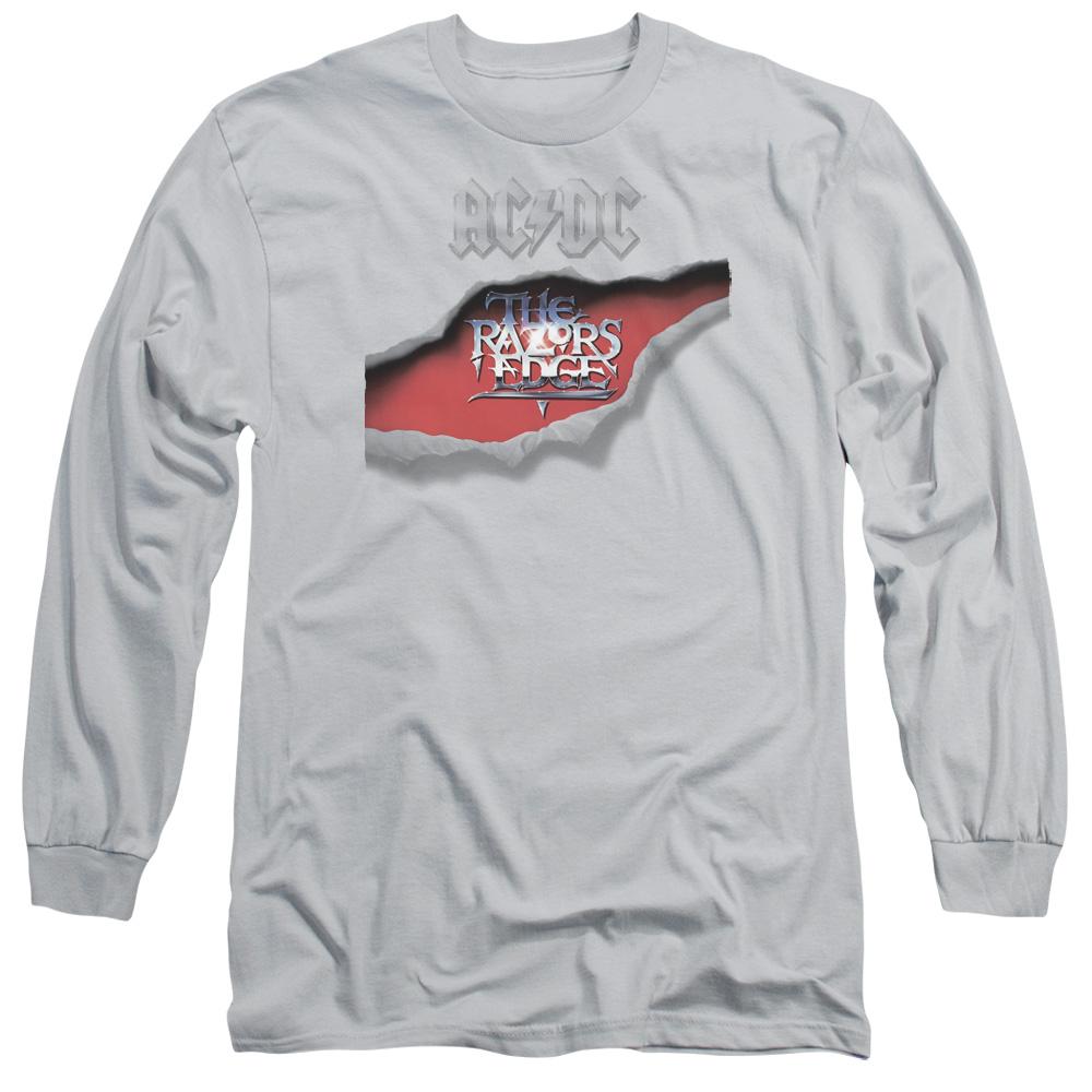 AC/DC Razors Edge Mens Long Sleeve Shirt Silver Hoodie, Sweatshirt | CiraTrend.com (Image 2)