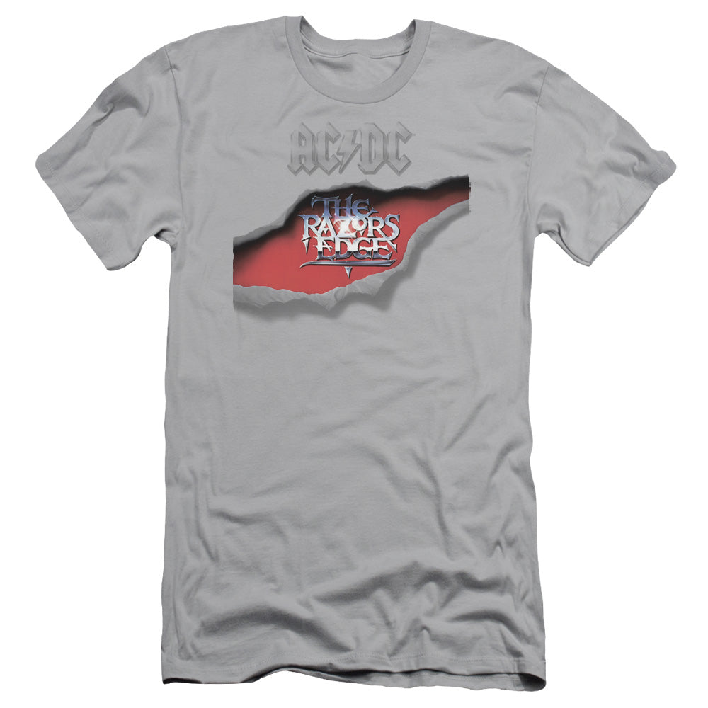 AC/DC Razors Edge Slim Fit Mens T Shirt Silver Hoodie, Sweatshirt | CiraTrend.com