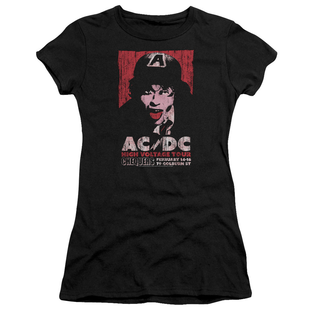 AC/DC High Voltage Live 1975 Junior Sheer Cap Sleeve Womens T Shirt Black Hoodie, Sweatshirt | CiraTrend.com