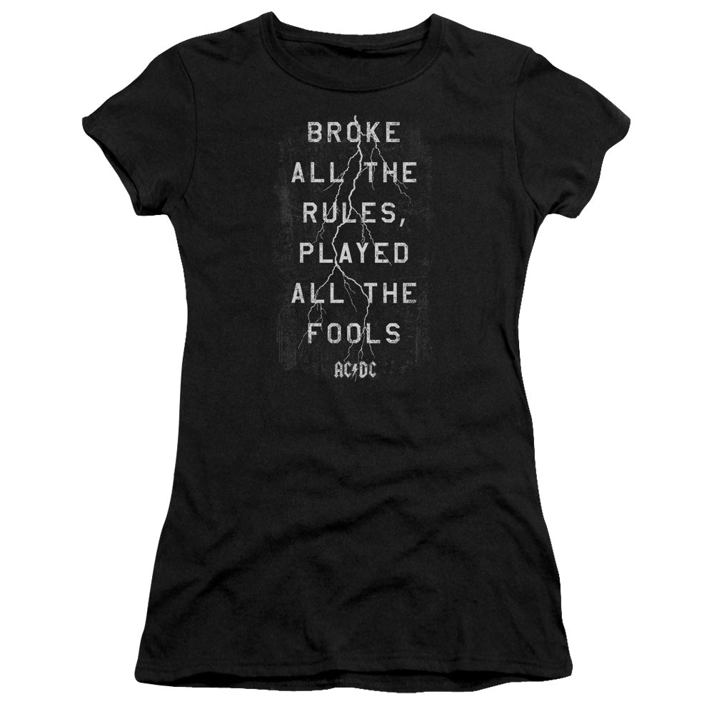 AC DC Struck Junior Sheer Cap Sleeve Black T-Shirts, Hoodie, Sweatshirt