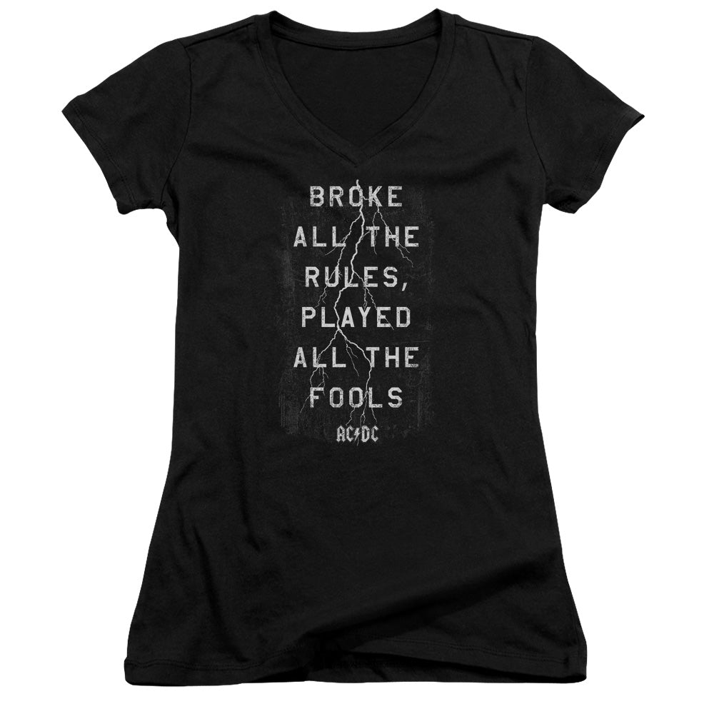 AC DC Struck Junior Sheer Cap Sleeve Black T-Shirts, Hoodie, Sweatshirt