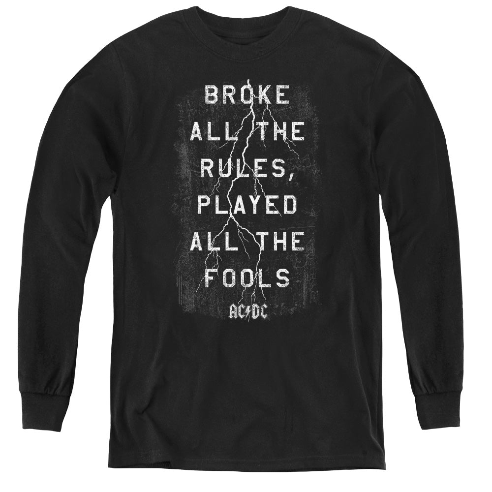 AC/DC Struck Long Sleeve Kids Youth T Shirt Black Hoodie, Sweatshirt | CiraTrend.com