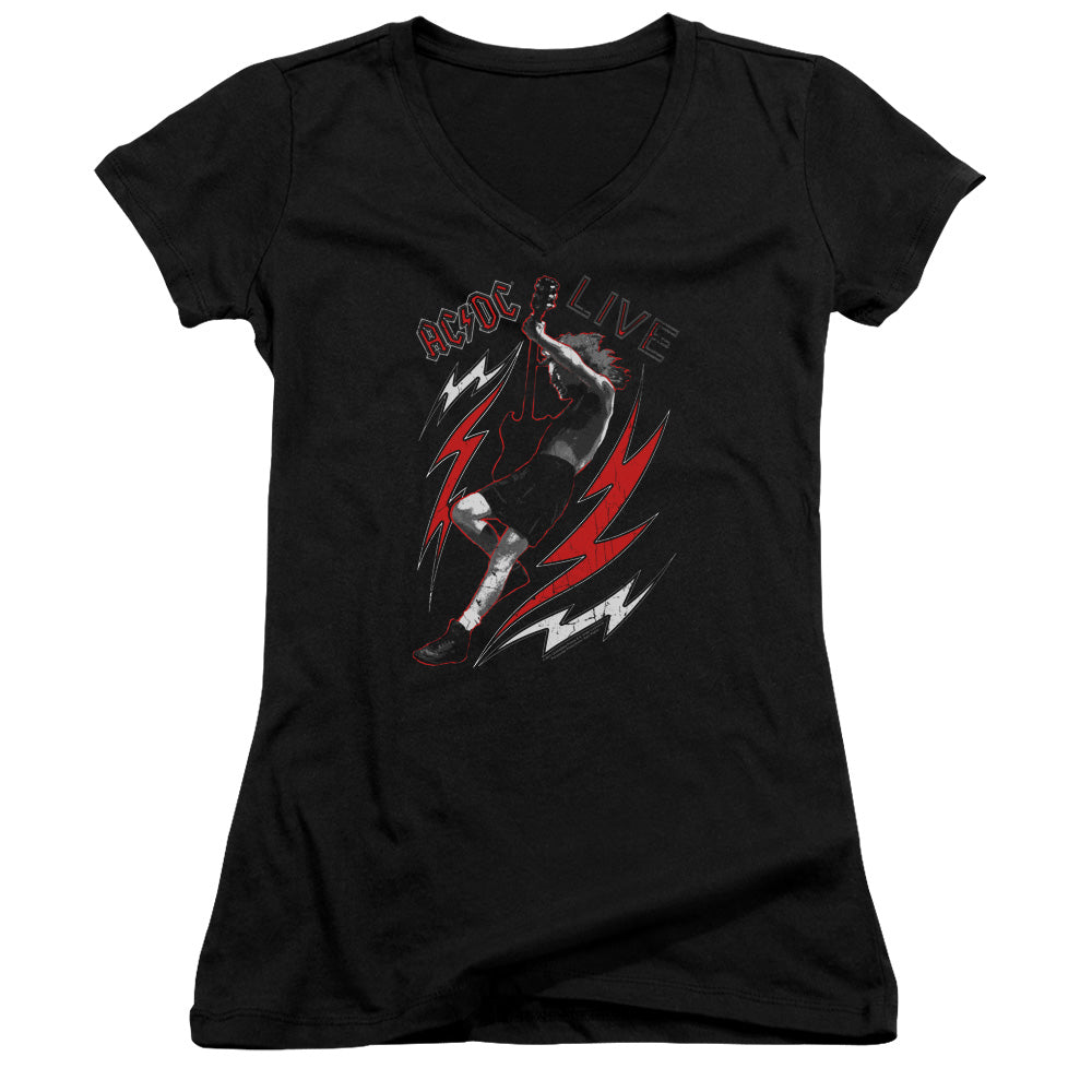 AC/DC Live Junior Sheer Cap Sleeve V-Neck Womens T Shirt Black Hoodie, Sweatshirt | CiraTrend.com