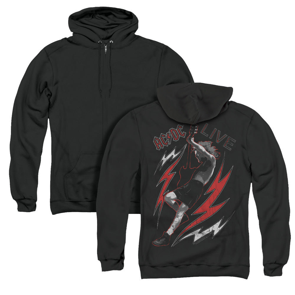 AC/DC Live Back Print Zipper Mens Hoodie Black T-Shirts, Sweatshirt | CiraTrend.com (Image 1)