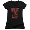 AC/DC Horns Junior Sheer Cap Sleeve V-Neck Womens T Shirt Black Hoodie, Sweatshirt | CiraTrend.com
