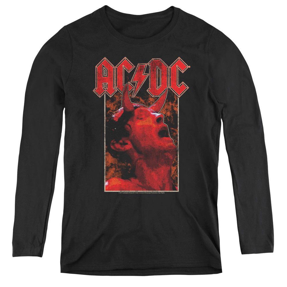 AC/DC Horns Womens Long Sleeve Shirt Black Hoodie, Sweatshirt | CiraTrend.com