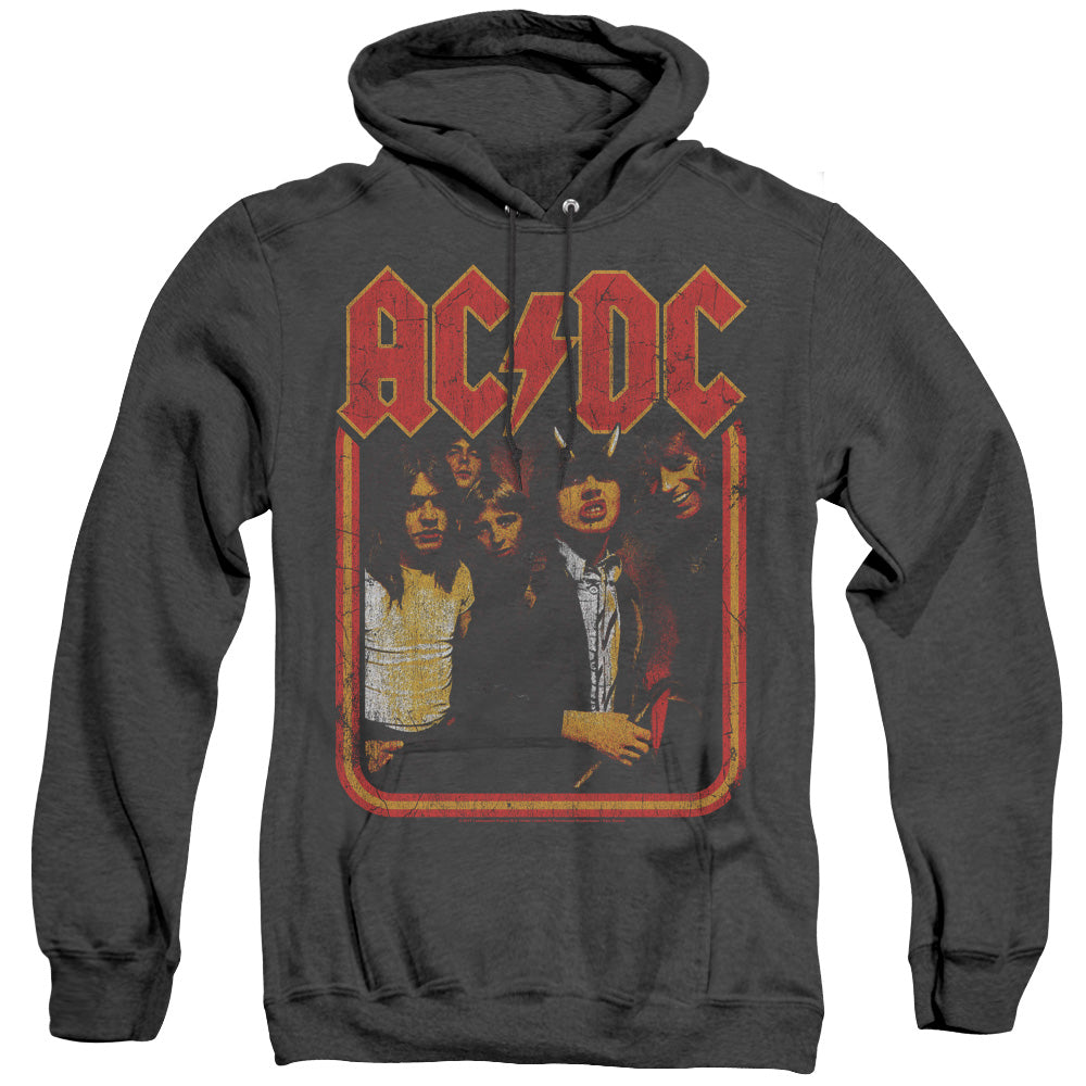 ACDC Group Distressed Mens Heather Hoodie Black T-Shirts, Sweatshirt | CiraTrend.com (Image 1)