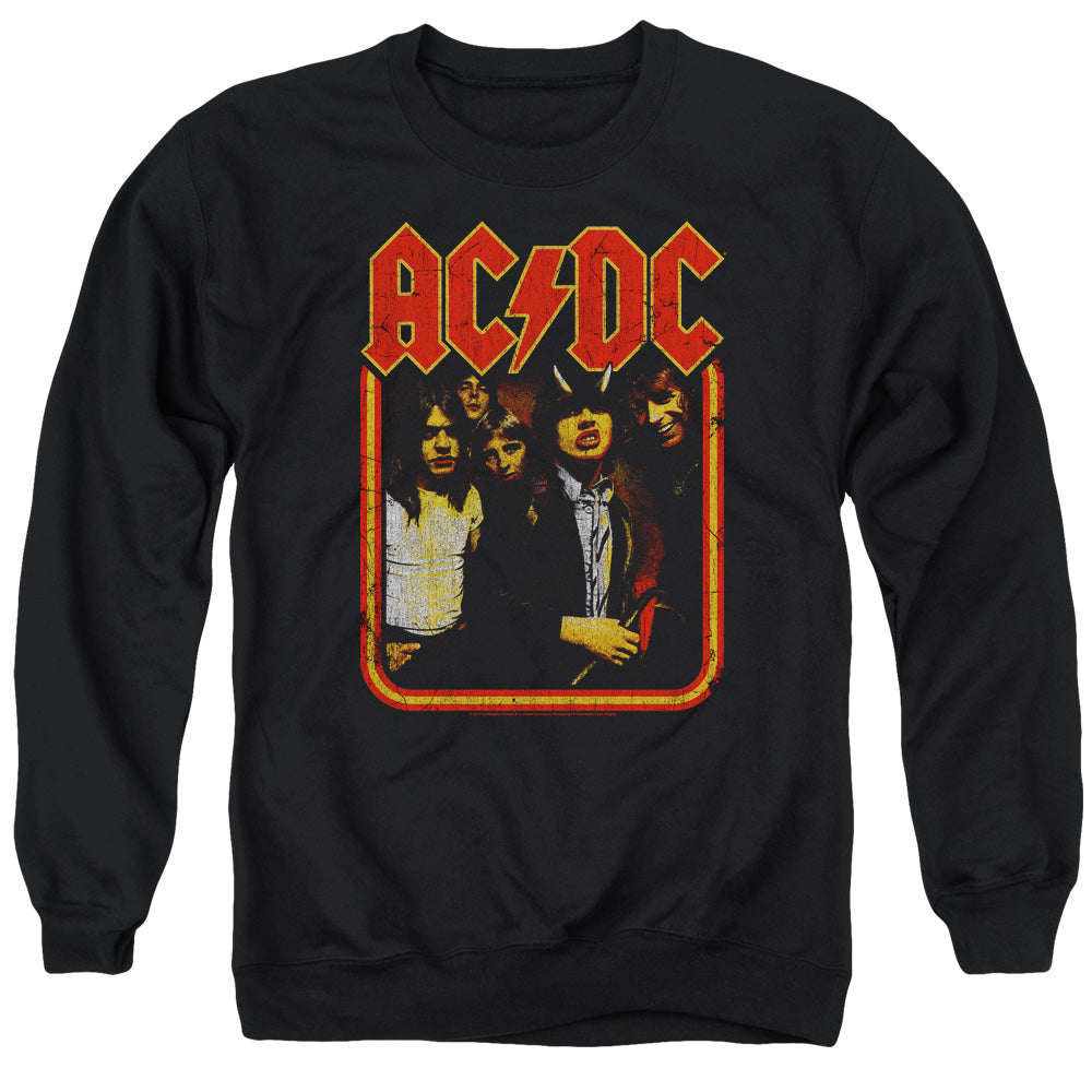 AC/DC Group Distressed Mens Crewneck Sweatshirt Black T-Shirts, Hoodie | CiraTrend.com
