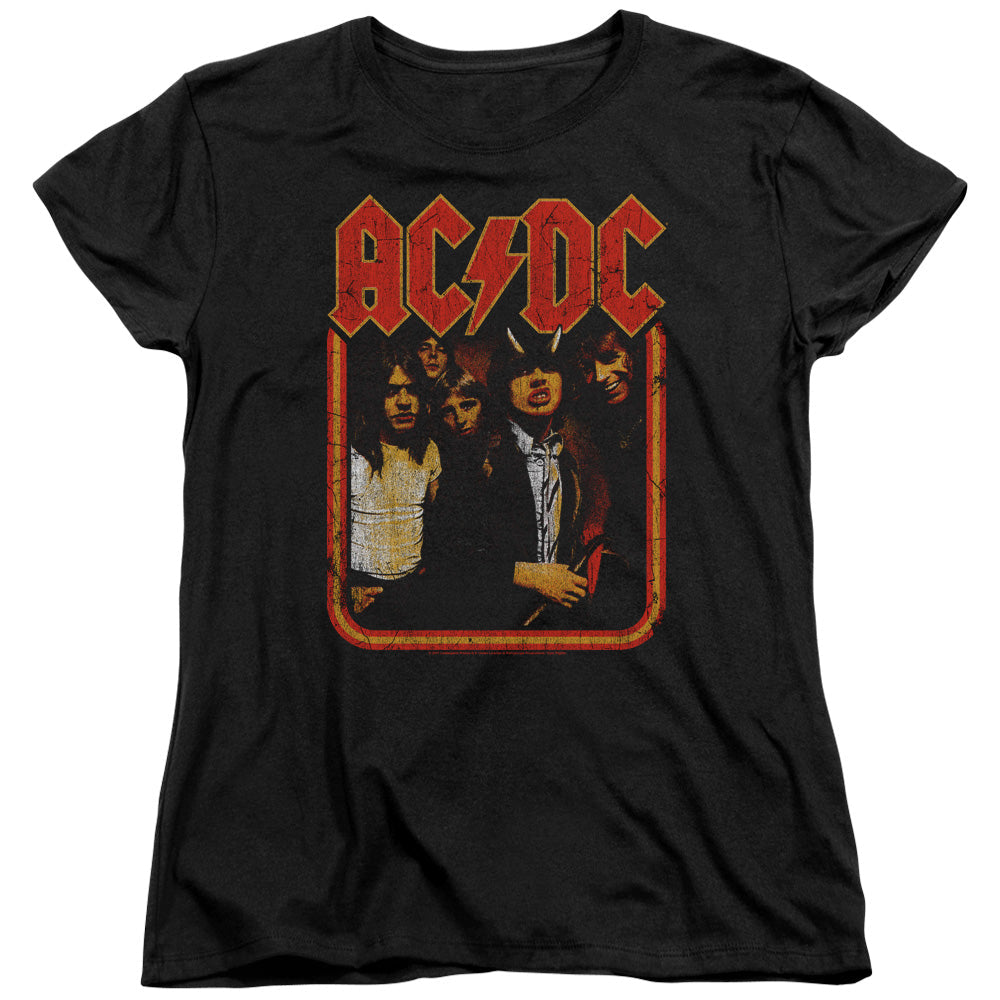 AC/DC Group Distressed Womens T Shirt Black Hoodie, Sweatshirt | CiraTrend.com
